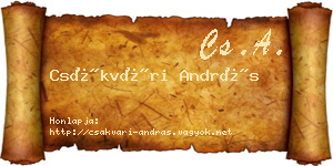 Csákvári András névjegykártya